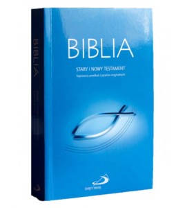 BIBLIA Z RYBKĄ MIĘKKA NIEBIESKAZ PAGINATORAMI