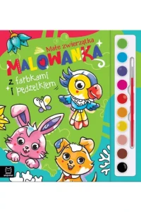 MALOWANKA Z FARBKAMI I PĘDZELKIEM.MAŁE ZWIERZĄTKA