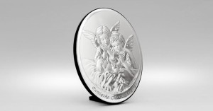 OBRAZEK SREBRNY ANIOŁKI 7X9