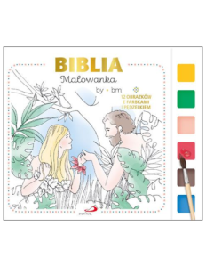 BIBLIA MALOWANKA 12 OBRAZKÓW ZFARBKAMI I PĘDZELKIEM