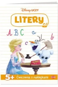 DISNEY UCZY KRAINA LODU.ĆWICZENIA Z NAKLEJKAMI LITERY 5+