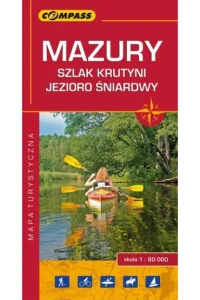 MAPA MAZURY SZLAK KRUTYNI JEZIORO ŚNIARDWY