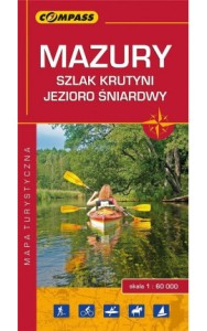 MAPA MAZURY SZLAK KRUTYNI JEZIORO ŚNIADRWY